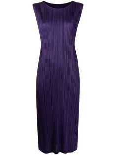 Pleats Please Issey Miyake плиссированное платье-трапеция длины миди