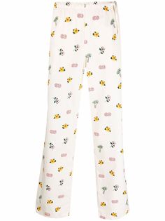 CLOT прямые брюки с цветочным принтом