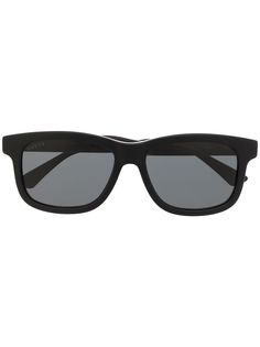 Gucci Eyewear солнцезащитные очки в D-образной оправе с отделкой Web