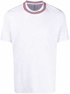Brunello Cucinelli футболка с воротником в полоску