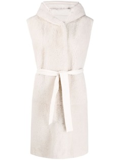 Brunello Cucinelli пальто из козлиного меха с капюшоном