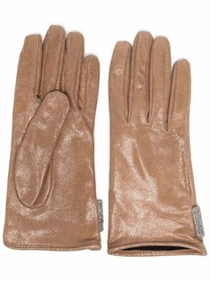 Brunello Cucinelli перчатки с вышивкой бисером