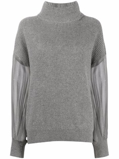Brunello Cucinelli кашемировый джемпер с контрастными рукавами