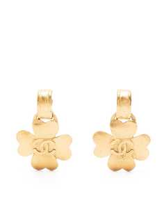 Chanel Pre-Owned позолоченные серьги-клипсы 1995-го года с логотипом CC