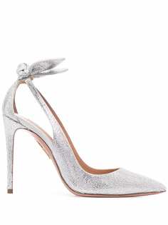 Aquazzura туфли-лодочки с бантом и стразами