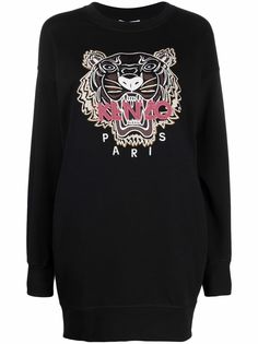 Kenzo платье-джемпер с принтом Tiger