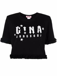 Gina укороченная футболка с логотипом