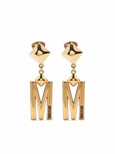 Moschino серьги-клипсы с логотипом