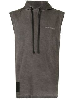 izzue faded-effect sleeveless hoodie