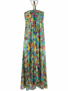 LIU JO платье с вырезом халтер и цветочным принтом