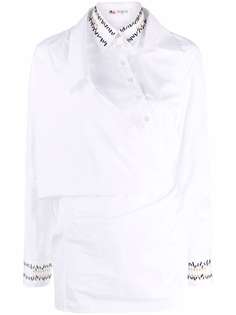 Ports 1961 draped asymmetric cotton shirt