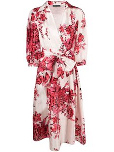 Alberta Ferretti платье-рубашка с цветочным принтом