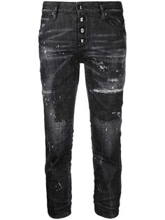 Dsquared2 прямые джинсы с эффектом потертости