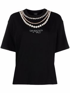 Giambattista Valli necklace-detail logo print T-shirt