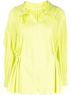 Pleats Please Issey Miyake плиссированное пальто с капюшоном