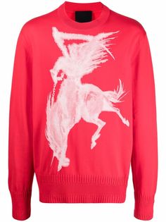 Givenchy Gothic-print knitted long-sleeve jumper