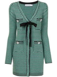 Self-Portrait bow-detail knitted dress