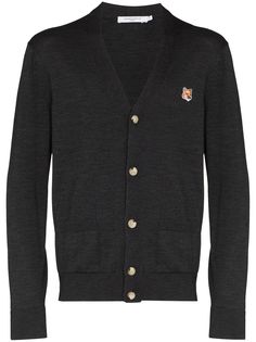 Maison Kitsuné fox-patch wool cardigan