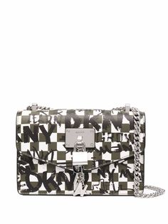 DKNY check-graffiti shoulder bag