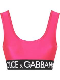 Dolce & Gabbana спортивный бюстгальтер с логотипом