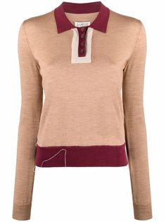 Maison Margiela fine-knit long-sleeve polo shirt