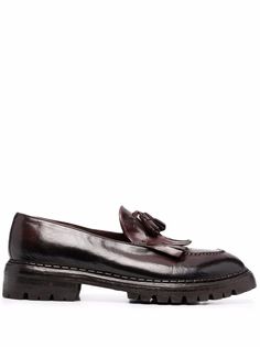 Eleventy fringe-detail leather loafers