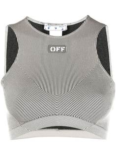 Off-White укороченный топ в полоску