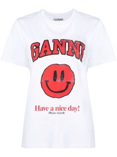 GANNI футболка с принтом Have A Nice Day!