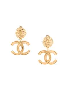 Chanel Pre-Owned серьги-клипсы 1995-го года с логотипом CC