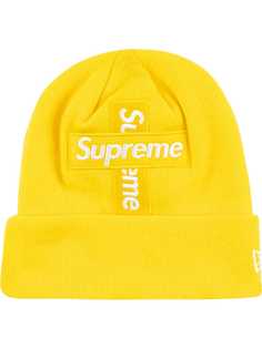 Supreme шапка бини New Era Cross с логотипом