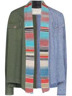 Greg Lauren куртка-кимоно с полосками