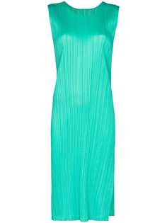 Pleats Please Issey Miyake плиссированное платье с круглым вырезом