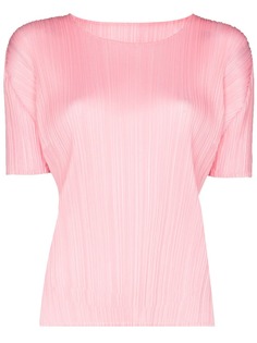 Pleats Please Issey Miyake плиссированная футболка с круглым вырезом