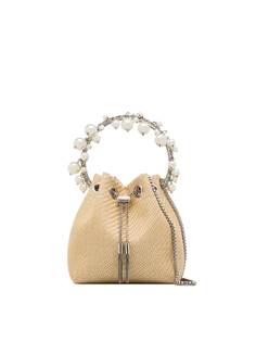 Jimmy Choo плетеная сумка-ведро Bon Bon