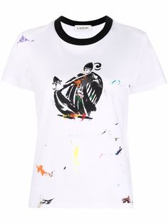 LANVIN футболка Mother and Child с эффектом разбрызганной краски