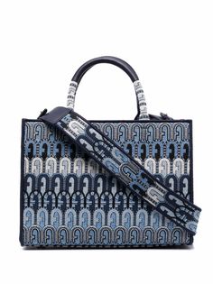 Furla жаккардовая сумка-тоут Toni Antracite