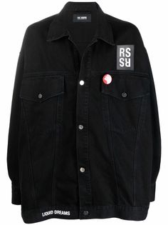Raf Simons джинсовая куртка с нашивкой-логотипом