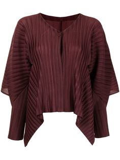 Pleats Please Issey Miyake плиссированный жакет с асимметричным подолом