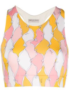 Emilio Pucci укороченный топ с принтом Losanghe