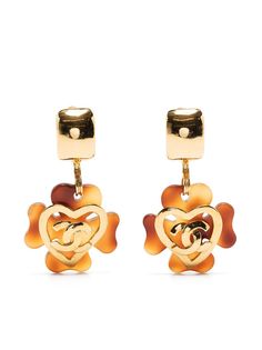 Chanel Pre-Owned серьги 1995-го года черепаховой расцветки