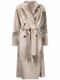 Brunello Cucinelli фактурное двубортное пальто