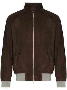 Eleventy suede bomber jacket