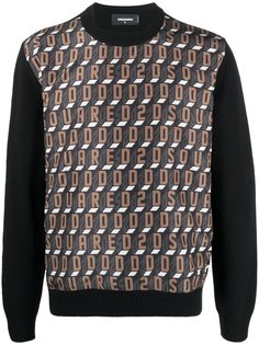 Dsquared2 джемпер с контрастной вставкой и логотипом