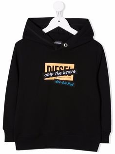 Diesel Kids logo print hoodie