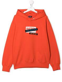 Diesel Kids TEEN logo print hoodie