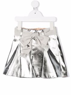 Monnalisa metallic-effect tie-fastening shorts