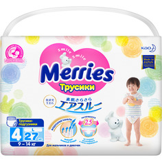 Подгузники-трусики Merries L 9-14 кг 27шт