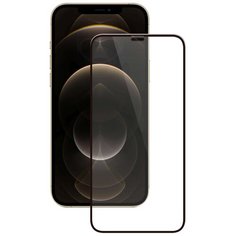 Защитное стекло 2.5D для iPhone 12 Pro Max, айфон 12 про макс, полноклеевое, черная рамка Deppa