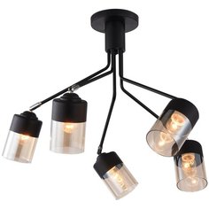 1762/5C Люстра потолочная KUNA 1762/5C Е27*5*60W черный/прозрачный J Light