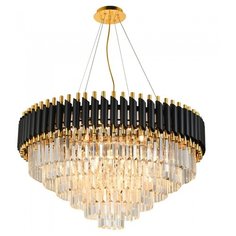 Подвесная люстра Natali Kovaltseva DARIAN 76017/12C GOLD BLACK 40W Чёрный